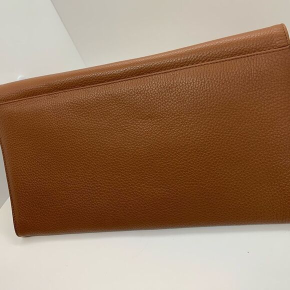 ELA STONE Paris Grained Cognac Leather Clutch - Picture 11 of 11